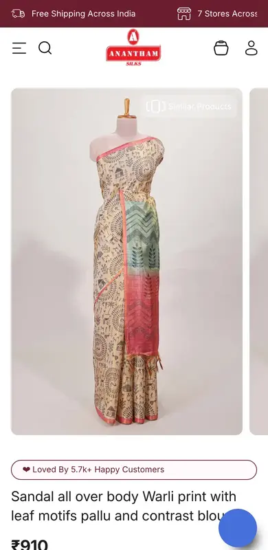 ananthamsilks.com on mobile