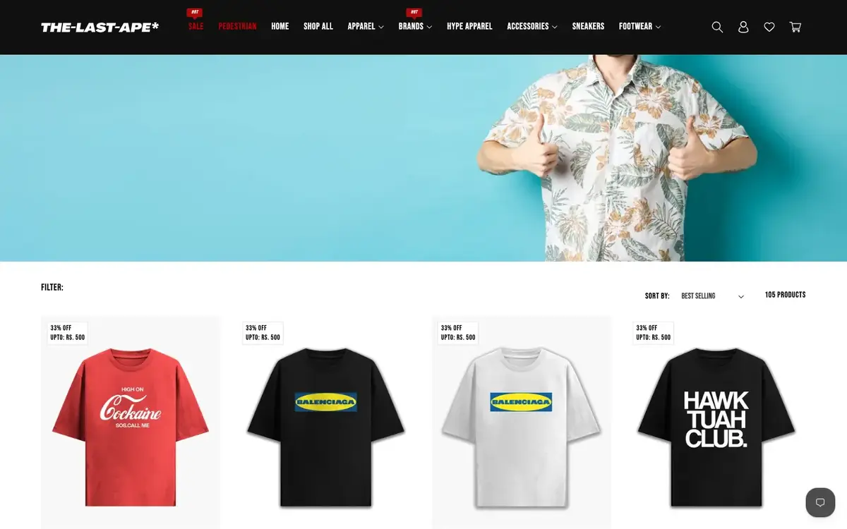 thelastape.in — live Shopify store